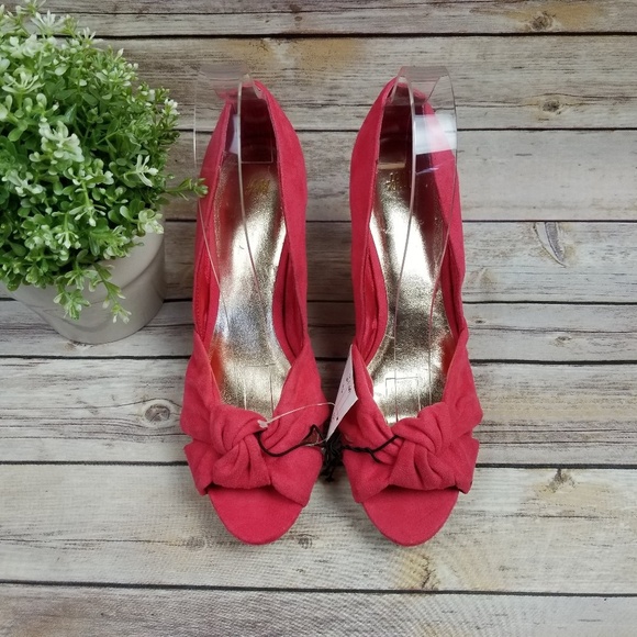 H&M Womens Pink Suede Cork Wedge Sandals Shoes - Picture 2 of 8